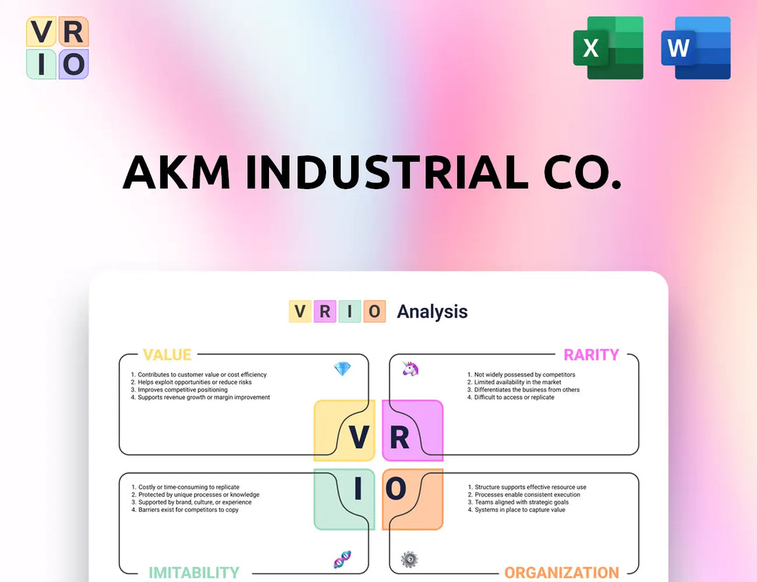 AKM Industrial Co. VRIO Analysis