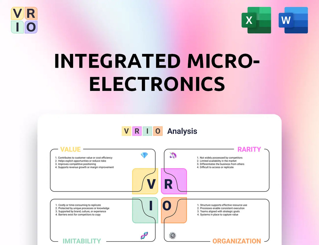 Integrated Micro-Electronics VRIO Analysis