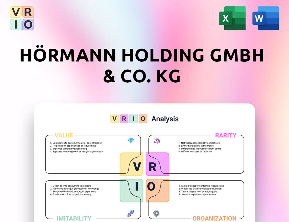 Hörmann Holding GmbH & Co. KG VRIO Analysis