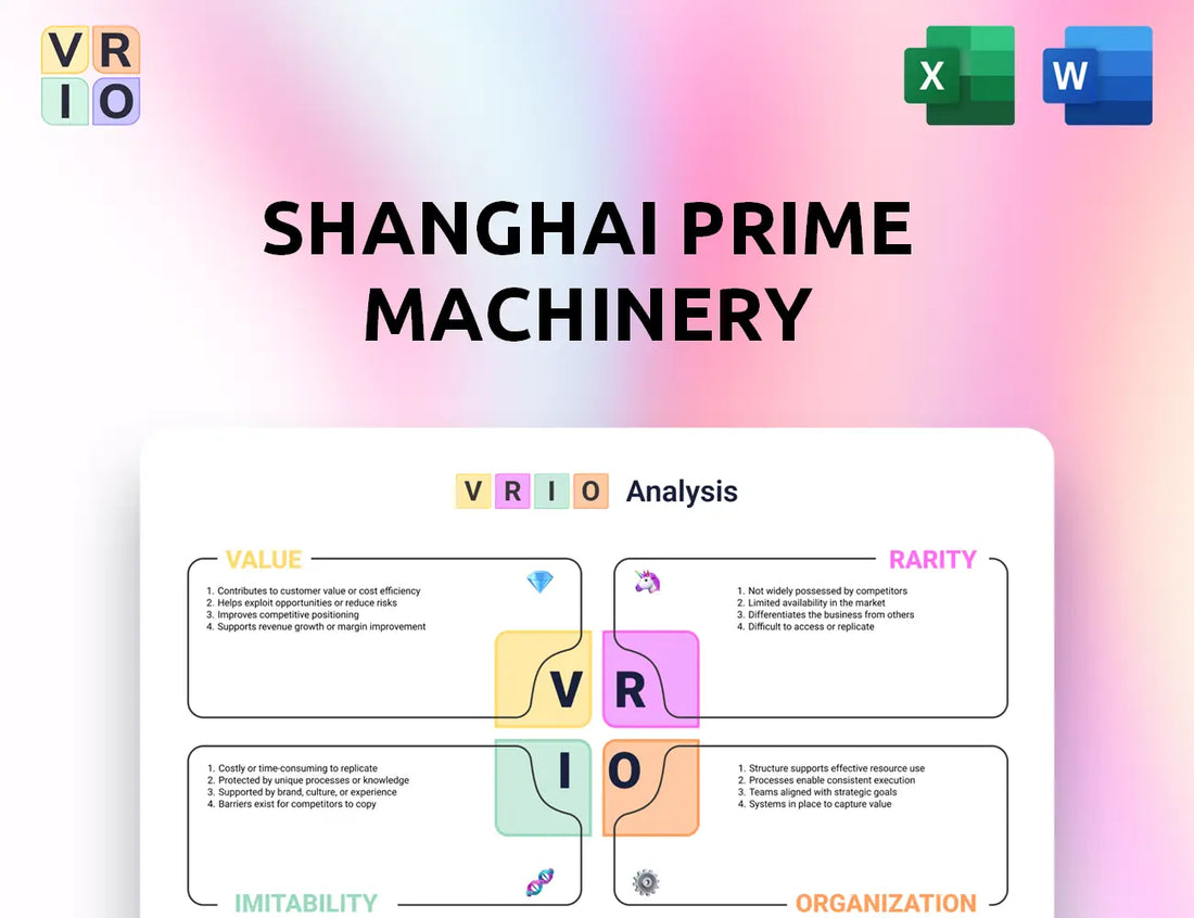 Shanghai Prime Machinery VRIO Analysis